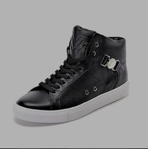 Versace Collection Half-Medusa Mens Leather High Top Sneaker Black US 6.5 37